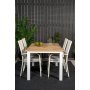 Dotorp Matgrupp (160x90) - Vit/Natur - 4 Stolar
