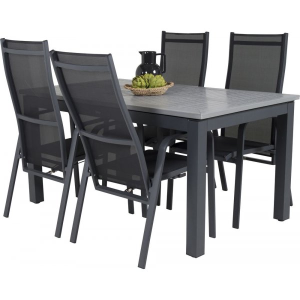 Ekenäs Matgrupp (152x90) - Svart/Grå - 4 Stolar Ekenäs Matgrupp (152x90) - Svart/Grå - 4 Stolar