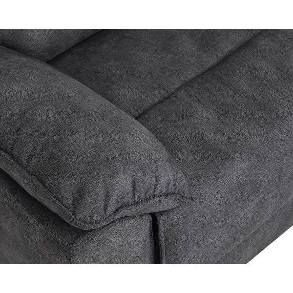 Reclinersoffa 2-sits extra bred i gr�tt - 197 cm
