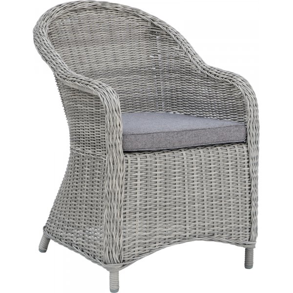 Utefåtölj - Mercury | grå med dyna | Konstrotting + Textilimpregnering för utemöbler Utefåtölj - Mercury | grå med dyna | Konstrotting + Textilimpregnering för utemöbler