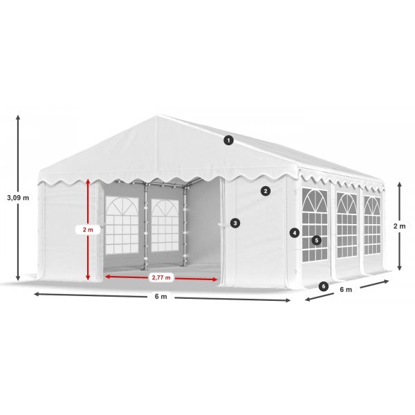 Partytelt Eco 1 i PE - 6 x 6 m