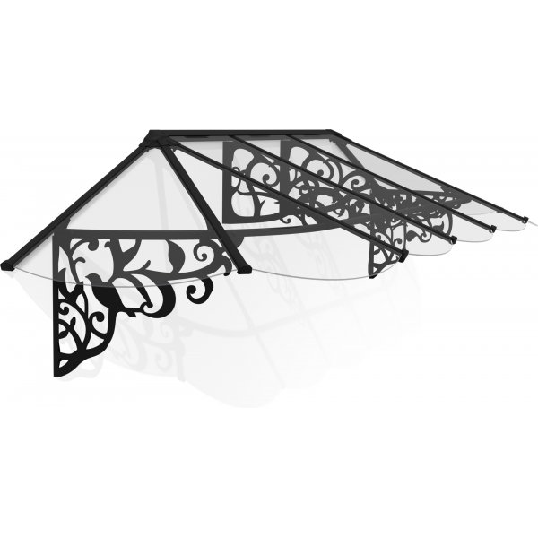 Canopia Lily French Entrance baldakin 0,9 x 3,2 - Sort/klart glas