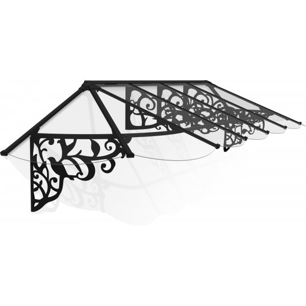 Canopia Lily French Entrétak 0,9 x 3,7 - Svart/klarglas Canopia Lily French Entrétak 0,9 x 3,7 - Svart/klarglas