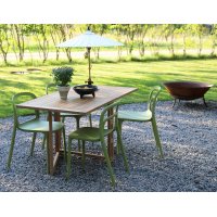 Saltö teak spisegruppe: Teak bankebord inkl. 4 Nordanå stole Saltö teak spisegruppe: Teak bankebord inkl. 4 Nordanå stole