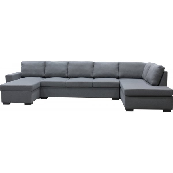 U-soffa Solna v�ndbar - 367 cm - m�rkgr�