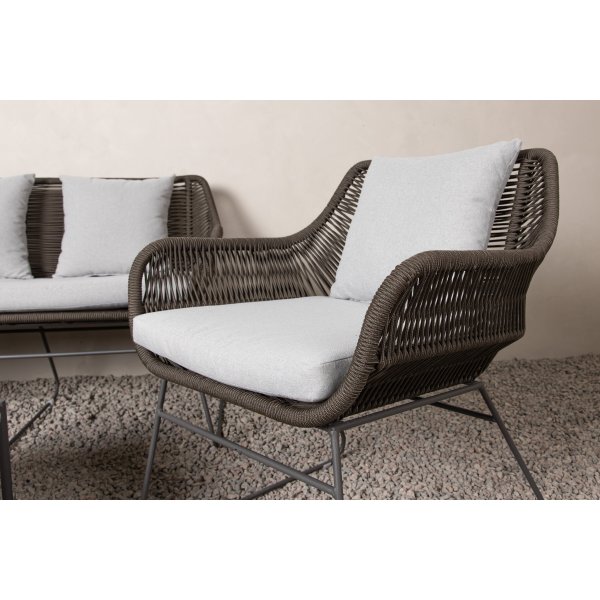 Loungegrupp Gr�/Brun med bord - Davao