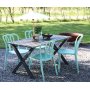 Matgrupp Scottsdale: 150 cm grtt trbord inklusive 4 st Bally stolar stapelbara