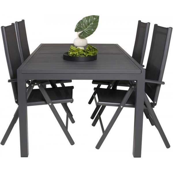 Holma Spisegruppe (160x100) - Sort - 4 Stole Holma Spisegruppe (160x100) - Sort - 4 Stole