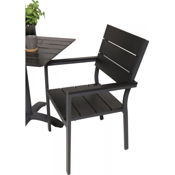 Garnviken Matgrupp (70x70) - Svart - 2 Stolar