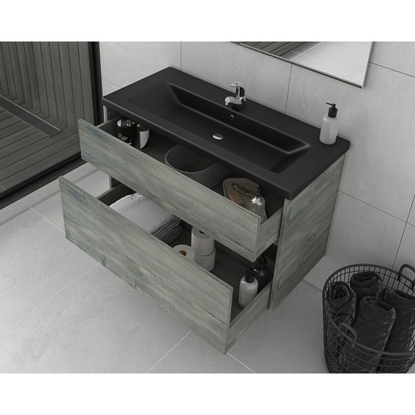 Badrumsmöbler - Smoked Oak med spegel Badrumsmöbler - Smoked Oak med spegel