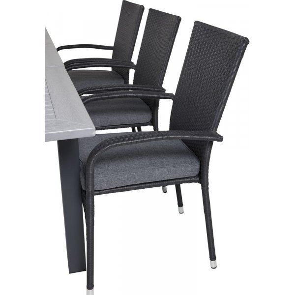 Ekenäs Matgrupp (152x90) - Svart/Grå - 6 Stolar Ekenäs Matgrupp (152x90) - Svart/Grå - 6 Stolar