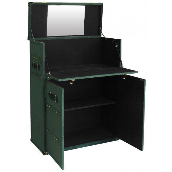 Petit Premium barsk�p med spegel - Gr�n sammet