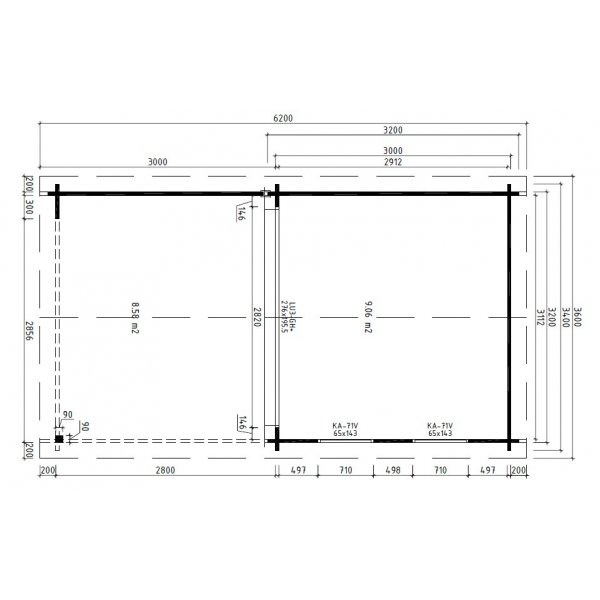 Attefallshus Melker H - 19 m² Attefallshus Melker H - 19 m²