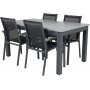 Ekens Spisegruppe (152x90) - Sort/Gr - 4 Stole