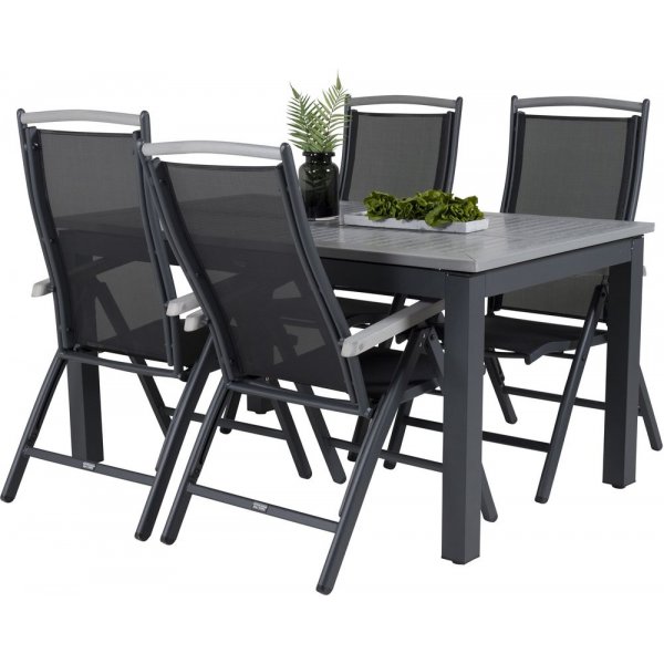 Ekenäs Matgrupp (152x90) - Svart/Grå - 4 Stolar Ekenäs Matgrupp (152x90) - Svart/Grå - 4 Stolar