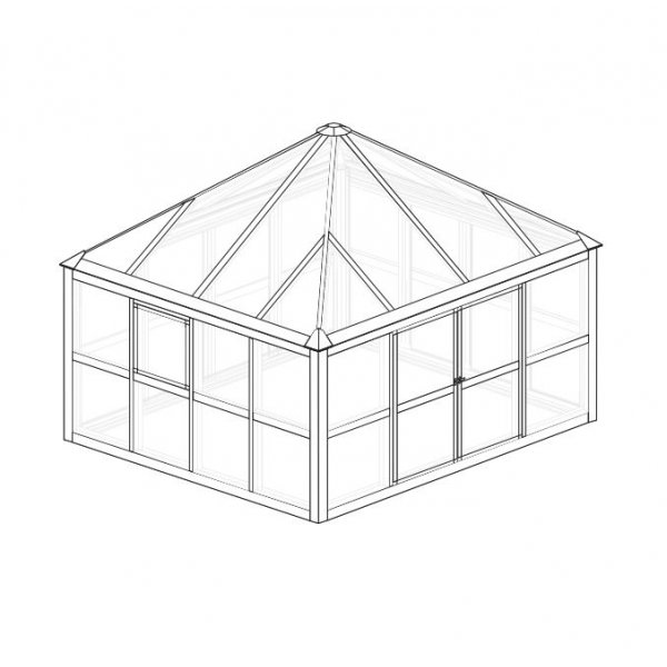 Kasvihuone Jupiter 8,7 m² - musta + Kasvihuoneen siivous Kasvihuone Jupiter 8,7 m² - musta + Kasvihuoneen siivous