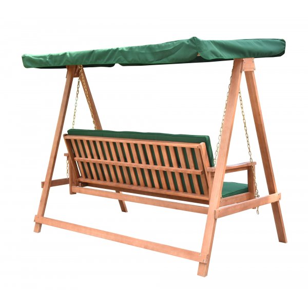 F�llbar hammock i tr� med gr�nt tak
