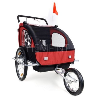 Cykelvagn/joggingvagn med sttdmpare - Rd