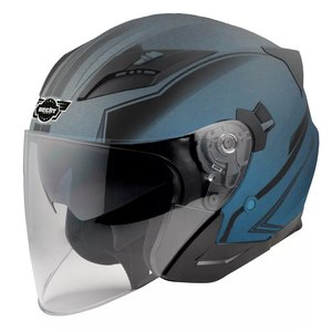 Motorcykelhjelm - blå og sort - XL
