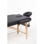 Massagebnk med trben - 2 zoner - Svart