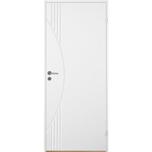 Innerdörr Bornholm - Kompakt dörrblad med spårfräst dekor A8 + Handtagskit - Blankt - Enkla inomhusdörrar, Innerdörrar, Dörrar &