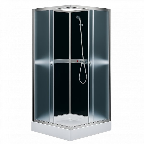Duschkabin 90�90x195 cm | Vit bakglas & aluminiumprofil | Liris