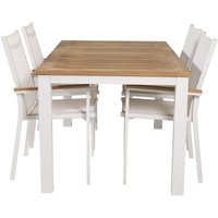 Dotorp Matgrupp (160x90) - Vit/Natur - 4 Stolar Dotorp Matgrupp (160x90) - Vit/Natur - 4 Stolar