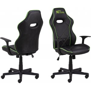 Vayne svart spelstol med gr�na detaljer