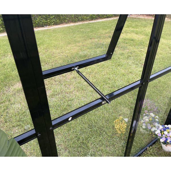 Växthus Miranda V.2 med härdat glas - Svart 9,0 m² Växthus Miranda V.2 med härdat glas - Svart 9,0 m²