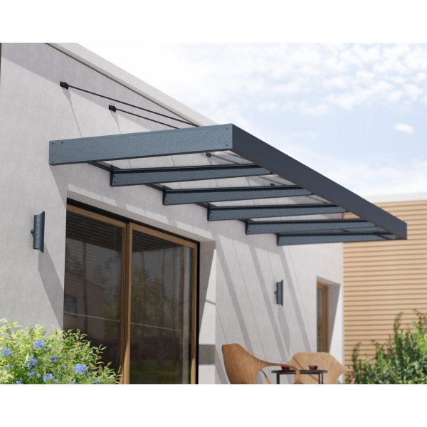 Canopia Sophia Clear XL Entrance baldakin 1,4 x 5 - Mrkegr/klart glas