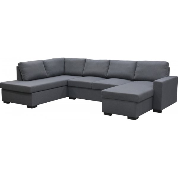 U-soffa Solna v�ndbar - 309 cm - m�rkgr�