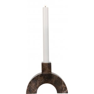 Marma ljusstake b�ge i brun marmor