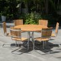 Mllan utegrupp i teak: 6 st stolar med matbord 130 cm