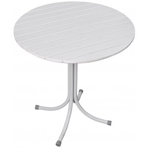 Holm� utebord runt �70 cm - Vit