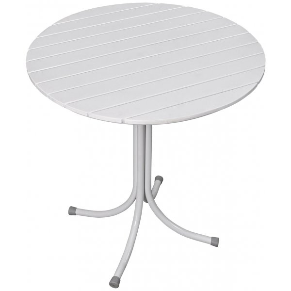 Holm� utebord runt �70 cm - Vit