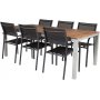 Salstad Spisegruppe (200x100)  Sort/Natur - 6 Stole