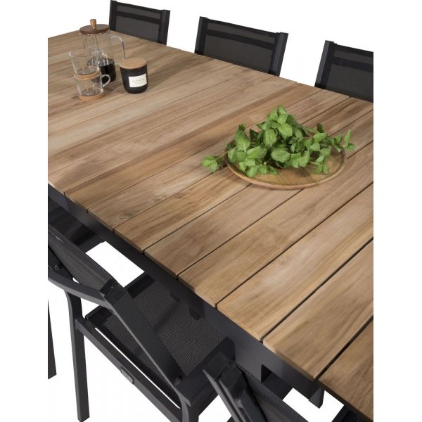 Maglehem Matgrupp (160x90) - Svart/Natur - 8 Stolar Maglehem Matgrupp (160x90) - Svart/Natur - 8 Stolar