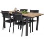 Maglehem Matgrupp (160x90) - Svart/Natur - 4 Stolar