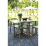 Salt teak spisegruppe: Teak bankebord inkl. 4 Nordan stole