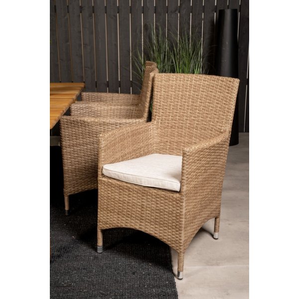 Malmby Matgrupp (180x90) - Natur - 6 Stolar