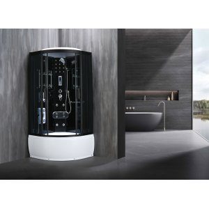 Duschkabin 90x90x215 cm | Svart/Vit | Hercules 900