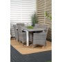 Ekens Matgrupp (160x90) - Gr/Vit - 6 Stolar