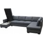 U-soffa Solna v�ndbar - 367 cm - m�rkgr�