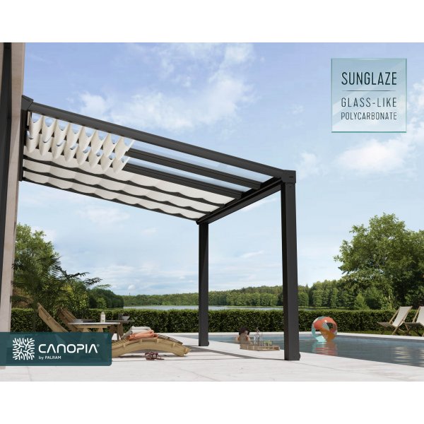 Canopia Stockholm solafskrmning til terrassetag 3,4 x 7,4 - Hvid