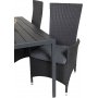 Ervalla Spisegruppe (150x90) - Sort - 4 Stole