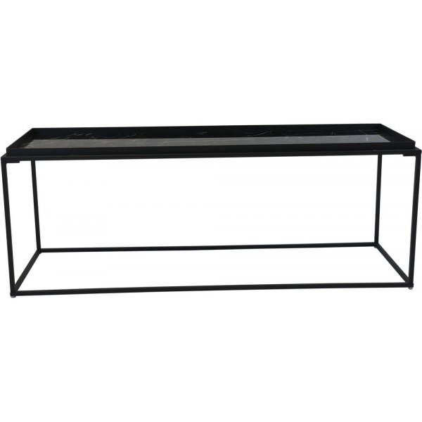 Soffbord 122 x 42 cm - Svart / Marmoryta