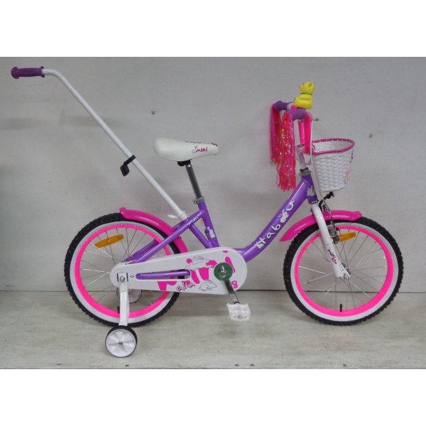 Barncykel 18\\\" Mini - Lila/Rosa/Vit