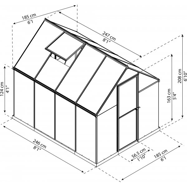 Canopia Mythos Polycarbonate Drivhus 4,6 m² - Mørkegrå Canopia Mythos Polycarbonate Drivhus 4,6 m² - Mørkegrå