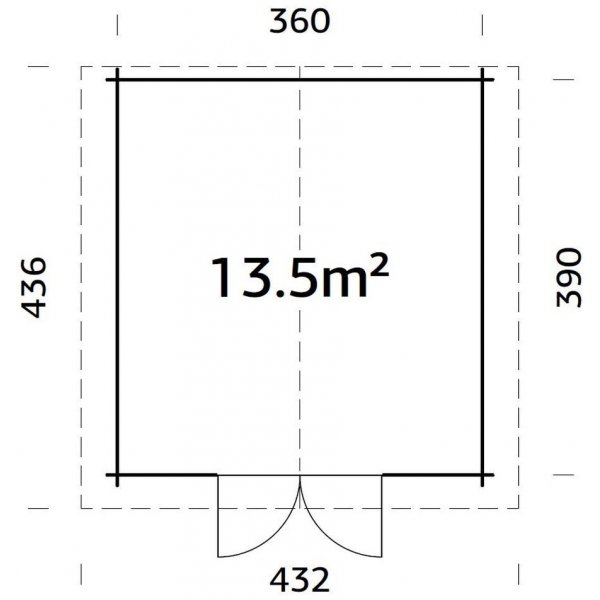 Friggebod Tina - 13,5 m² Friggebod Tina - 13,5 m²