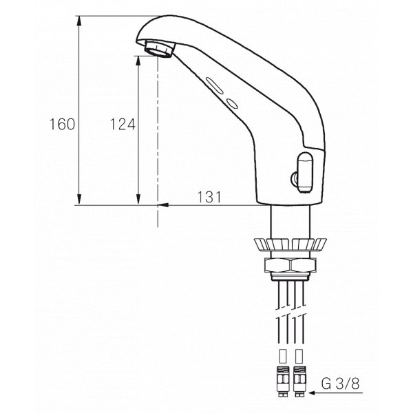 Mora Tronic Solid Beröringsfri elektronisk styrd blandare - Krom, med anslutning lekande G3/8 Mora Tronic Solid Beröringsfri elektronisk styrd blandare - Krom, med anslutning lekande G3/8